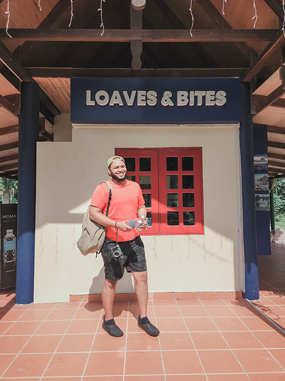 Mineral water first before coffee at Loaves & Bites