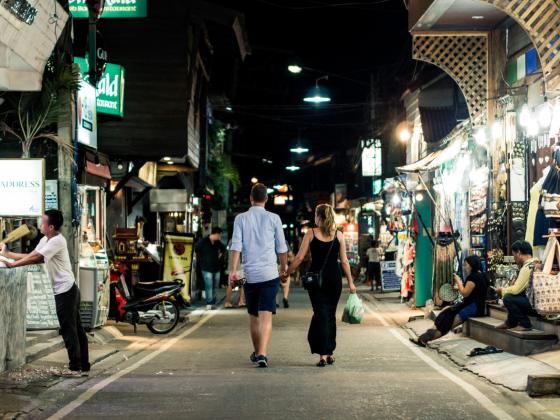 Couple in Thailand Street